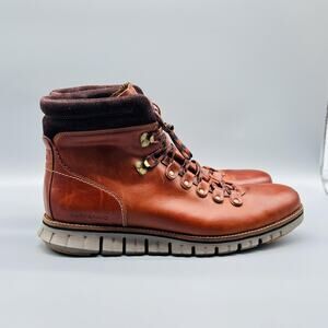 Cole Haan Boots Mens 12 Brown Leather Zerogrand Waterproof Hiking Shoes